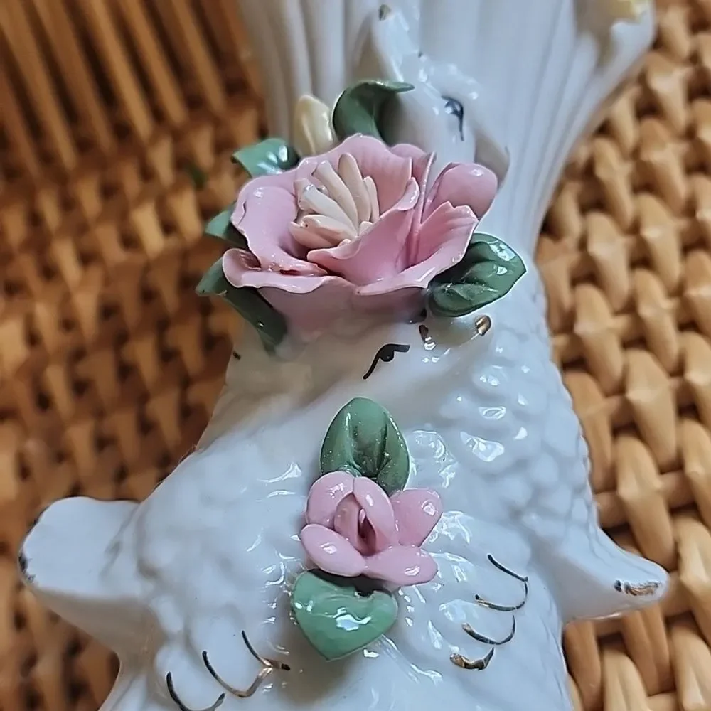 Vintage Sophia Ann Sitco Vase Floral Bird Vase Coquette